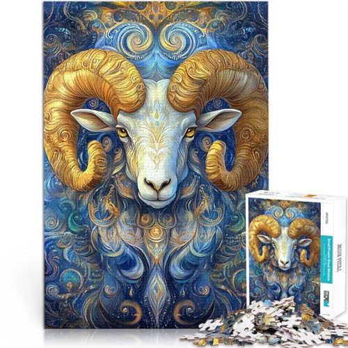 1000-Teile-Puzzle für Erwachsene Pädagogisches Spielzeug zum Stressabbau Schafkopfkunst einzigartiges Herausforderungsspiel52x38cm von AITEXI