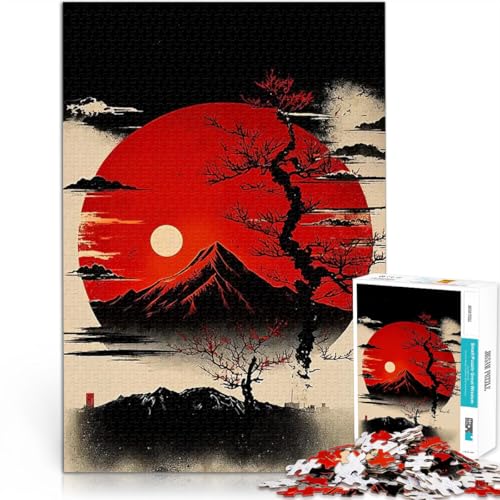 1000-Teile-Puzzle für Erwachsene Pädagogisches Spielzeug zum Stressabbau Sonnenuntergang in den japanischen Bergen Kunstwerk Geschenk75x50cm von AITEXI