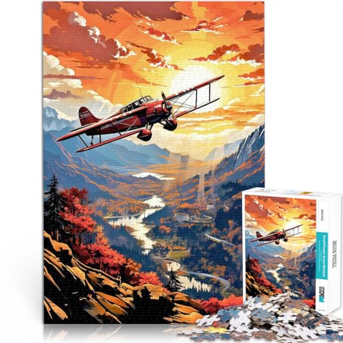 1000-Teile-Puzzle für Erwachsene Quizspiel Altes Flugzeug schwebt über der Pracht des Herbstes mit passendem Poster und Quizblatt75x50cm 1000-Teile-Puzzle für Erwachsene Quizspiel Altes Flugzeug schwebt über der Pracht des Herbstes mit passendem Poster und Quizblatt75x50cm von AITEXI