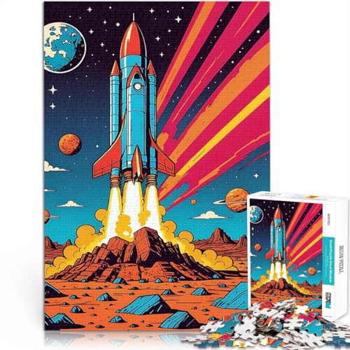 1000-Teile-Puzzle für Erwachsene Quizspiel Eine Vektorgrafik im Retro-Comic-Stil mit einem Raketenstart ins All Perfekte Dekoration70x100cm 1000-Teile-Puzzle für Erwachsene Quizspiel Eine Vektorgrafik im Retro-Comic-Stil mit einem Raketenstart ins All Perfekte Dekoration70x100cm von AITEXI