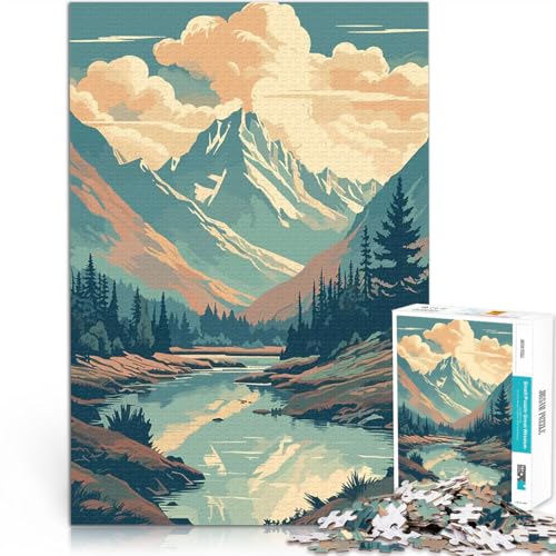 1000-Teile-Puzzle für Erwachsene Spielspielzeug Retro Berg Vintage Tolle Geschenke und Spielzeuge38x26cm von AITEXI