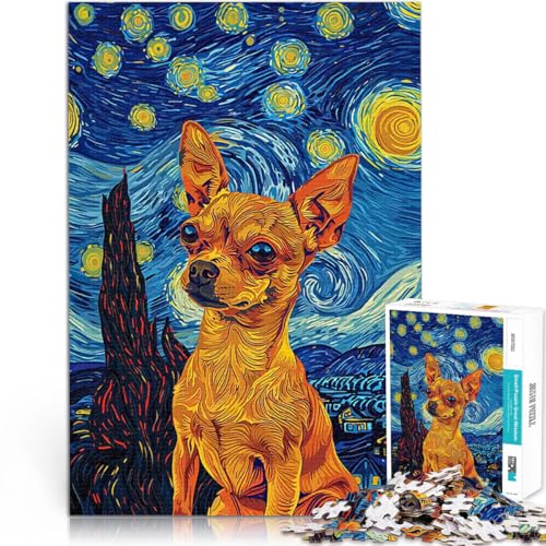 1000-Teile-Puzzle für Erwachsene Spielzeug Lernspiele Stressabbau Chihuahua in Sternennacht Geburtstagsgeschenk, Geschenke, Wandkunst38x26cm 1000-Teile-Puzzle für Erwachsene Spielzeug Lernspiele Stressabbau Chihuahua in Sternennacht Geburtstagsgeschenk, Geschenke, Wandkunst38x26cm von AITEXI