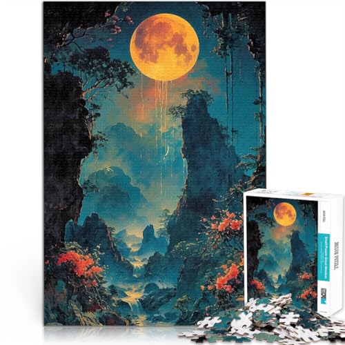 1000-Teile-Puzzle für Erwachsene Spielzeug Lernspiele Stressabbau Mond Landschaft Natur Lernspiel für Geburtstag, Weihnachten52x38cm von AITEXI