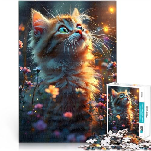 1000-Teile-Puzzle für Erwachsene Spielzeug für die ganze Familie Wunderliches Blumenkätzchen mit passendem Poster und Quizblatt52x38cm 1000-Teile-Puzzle für Erwachsene Spielzeug für die ganze Familie Wunderliches Blumenkätzchen mit passendem Poster und Quizblatt52x38cm von AITEXI