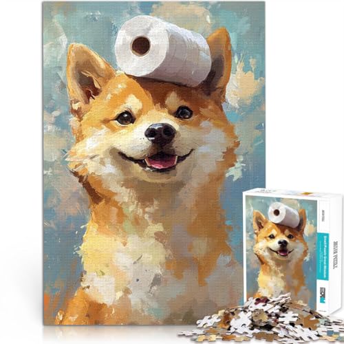 1000-Teile-Puzzle für Erwachsene Stressabbau Schwierige Herausforderung Shiba Inu mit Toilettenpapier Geschenk zum Geburtstag70x100cm 1000-Teile-Puzzle für Erwachsene Stressabbau Schwierige Herausforderung Shiba Inu mit Toilettenpapier Geschenk zum Geburtstag70x100cm von AITEXI
