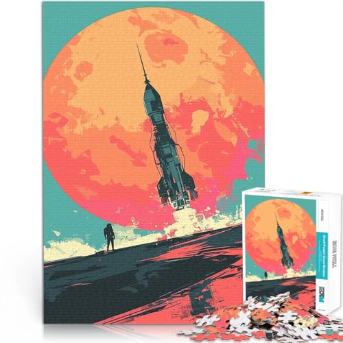 2000-Teile-Puzzle für Erwachsene Stressabbau-Spielzeug Raketenschiff auf dem Saturn einzigartiges Herausforderungsspiel70x100cm von AITEXI