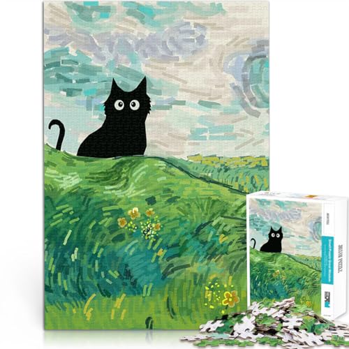 1000-Teile-Puzzle für Erwachsene Stressabbau – Staycation – Zeit totschlagen Schwarze Katze Monet einzigartiges Herausforderungsspiel70x100cm 1000-Teile-Puzzle für Erwachsene Stressabbau – Staycation – Zeit totschlagen Schwarze Katze Monet einzigartiges Herausforderungsspiel70x100cm von AITEXI