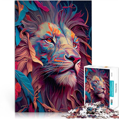 1000-Teile-Puzzle für Erwachsene Trainieren Sie Ihr Gehirn und Ihre Hände Der stolze Löwe einzigartiges Herausforderungsspiel70x100cm von AITEXI