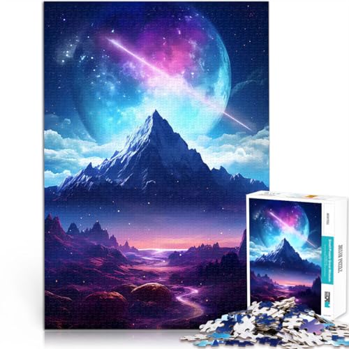 1000-Teile-Puzzle für Erwachsene für Lernspiel-Herausforderungsspielzeug Galaxie Berg Planet einzigartiges Herausforderungsspiel52x38cm von AITEXI