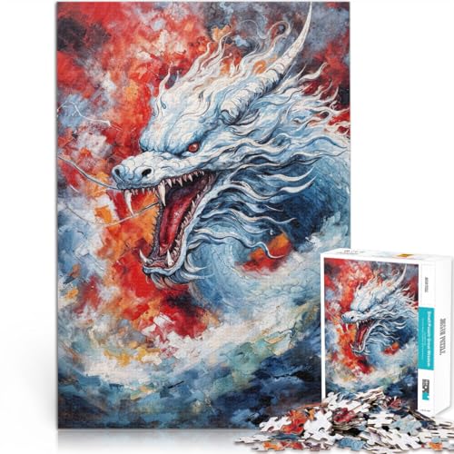 1000-Teile-Puzzle für Teenager Dekomprimierendes intellektuelles Lernspielzeug Weißer Drache Künstlersammlung, Bildende Kunst75x50cm 1000-Teile-Puzzle für Teenager Dekomprimierendes intellektuelles Lernspielzeug Weißer Drache Künstlersammlung, Bildende Kunst75x50cm von AITEXI