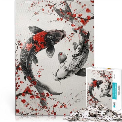 1000-Teile-Puzzle für Teenager Denkspiel Koi-Fische balancieren Kirschblüten denn eignet ganze Familie75x50cm 1000-Teile-Puzzle für Teenager Denkspiel Koi-Fische balancieren Kirschblüten denn eignet ganze Familie75x50cm von AITEXI