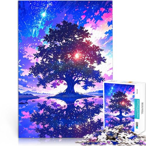 1000-Teile-Puzzle für Teenager Denkspiel Silhouette eines Baumes unter Sternenhimmel Geschenke für Freunde und Familie52x38cm 1000-Teile-Puzzle für Teenager Denkspiel Silhouette eines Baumes unter Sternenhimmel Geschenke für Freunde und Familie52x38cm von AITEXI
