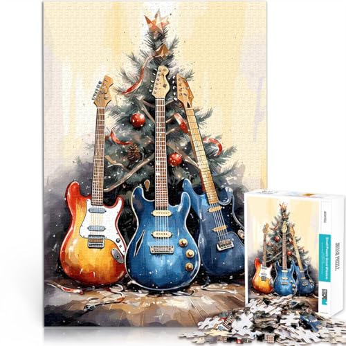 1000-Teile-Puzzle für Teenager Denksportaufgabe für Gitarren-Weihnachtsbaum eignet ganze Familie75x50cm von AITEXI
