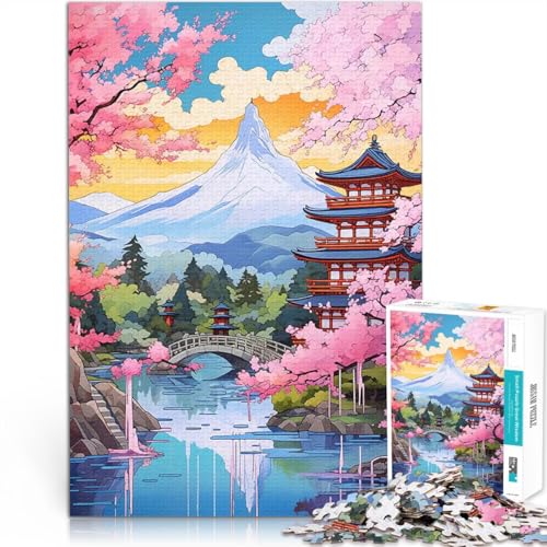 1000-Teile-Puzzle für Teenager Familienspiel für und Japanischer Garten mit dem Berg Fuji Einzigartige Wohndekoration und Geschenke52x38cm 1000-Teile-Puzzle für Teenager Familienspiel für und Japanischer Garten mit dem Berg Fuji Einzigartige Wohndekoration und Geschenke52x38cm von AITEXI