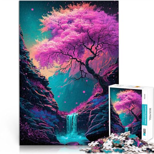 1000-Teile-Puzzle für Teenager Herausfordernd Schwierig Rosa Baum und Kleiner Wasserf Geburtstagsgeschenk, Geschenke, Wandkunst52x38cm 1000-Teile-Puzzle für Teenager Herausfordernd Schwierig Rosa Baum und Kleiner Wasserf Geburtstagsgeschenk, Geschenke, Wandkunst52x38cm von AITEXI