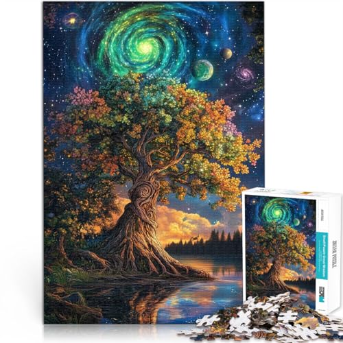 1000-Teile-Puzzle für Teenager Herausforderndes Spiel Baum unter dem Sternenhimmel Wunschliste mit dem Weihnachtsmann75x50cm von AITEXI