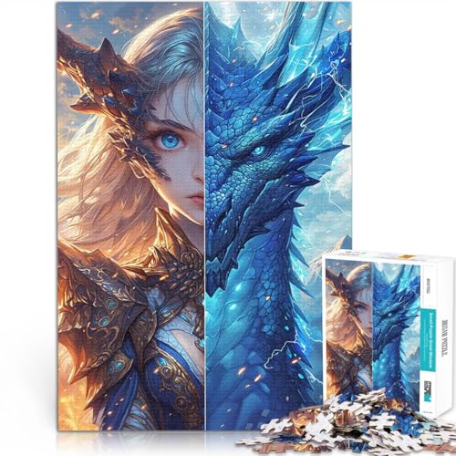 1000-Teile-Puzzle für Teenager Herausforderndes Spiel Eisdrachenmädchen eignet ganze Familie52x38cm von AITEXI