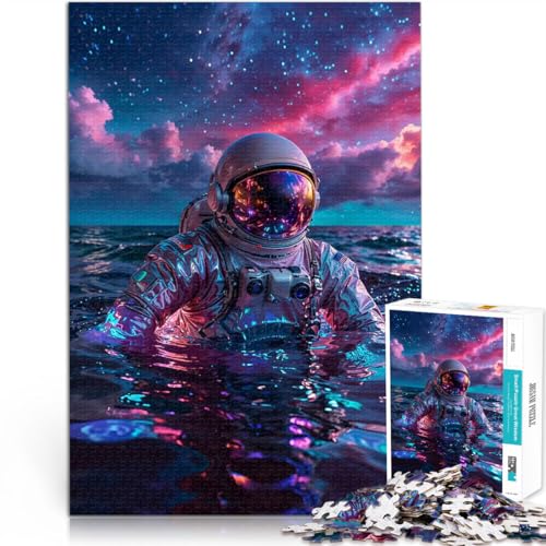 1000-Teile-Puzzle für Teenager Lernspiele DIY Spielzeug Astronaut im kosmischen Meer Lernspiel für Geburtstag, Weihnachten52x38cm von AITEXI
