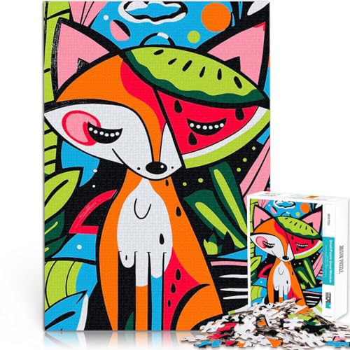 1000-Teile-Puzzle für Teenager Lernspiele DIY Spielzeug Tropische süße Fuchs-Pop-Art Lernspiel für Geburtstag, Weihnachten75x50cm 1000-Teile-Puzzle für Teenager Lernspiele DIY Spielzeug Tropische süße Fuchs-Pop-Art Lernspiel für Geburtstag, Weihnachten75x50cm von AITEXI