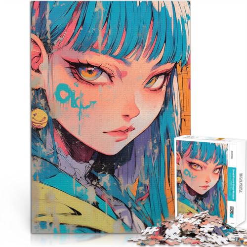 1000-Teile-Puzzle für Teenager Lernspiele Heimdekoration Anime-Mädchen mit blauen Haaren Lernspiel für Geburtstag, Weihnachten75x50cm 1000-Teile-Puzzle für Teenager Lernspiele Heimdekoration Anime-Mädchen mit blauen Haaren Lernspiel für Geburtstag, Weihnachten75x50cm von AITEXI