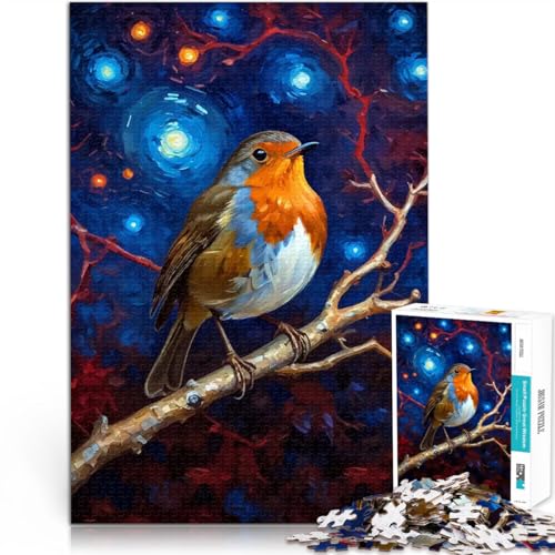 1000-Teile-Puzzle für Teenager Spiele Spielzeug Geschenk Robin in der Sternennacht Wunschliste mit dem Weihnachtsmann75x50cm von AITEXI