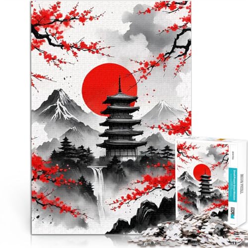 1000-Teile-Puzzle für Teenager Spielzeug Lernspiele Stressabbau Japanische Pagodenlandschaft Lernspiel für Geburtstag, Weihnachten38x26cm von AITEXI