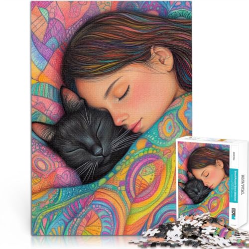 1000-Teile-Puzzle für Teenager Staycation: Zeit totschlagen Kleines Nickerchen mit süßer Katze Einzigartige Geburtstags- und Geschenkideen52x38cm 1000-Teile-Puzzle für Teenager Staycation: Zeit totschlagen Kleines Nickerchen mit süßer Katze Einzigartige Geburtstags- und Geschenkideen52x38cm von AITEXI