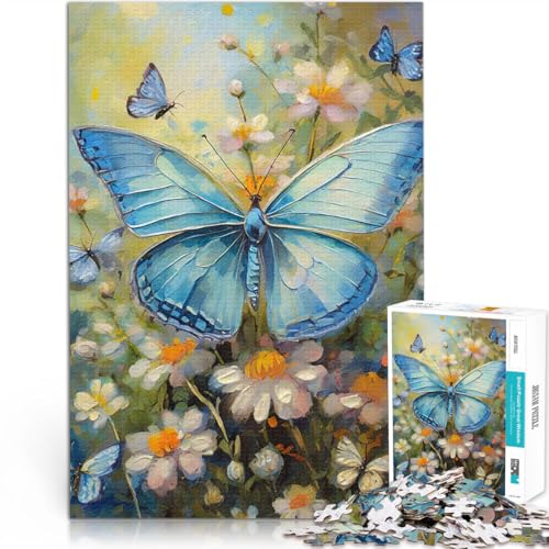 2000-Teile-Puzzle für Teenager Stressabbau-Spielzeug Blaues Schmetterlingsgemälde einzigartiges Herausforderungsspiel70x100cm von AITEXI