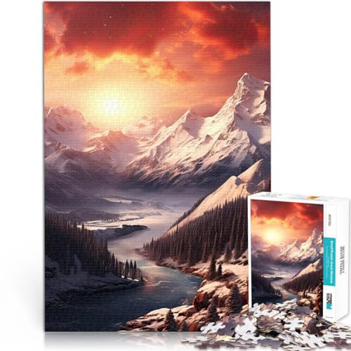 1000-Teile-Puzzle für Teenager Trainieren Sie Ihr Gehirn und Ihre Hände Berge im Winter einzigartiges Herausforderungsspiel52x38cm von AITEXI