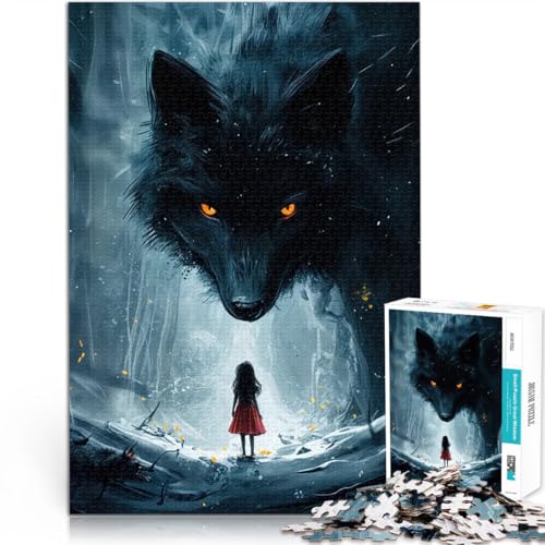 1000-Teile-Puzzle für Teenager Trainieren Sie Ihr Gehirn und Ihre Hände Der Schwarze Wolf und das kleine Mädchen Wichtelgeschenke52x38cm 1000-Teile-Puzzle für Teenager Trainieren Sie Ihr Gehirn und Ihre Hände Der Schwarze Wolf und das kleine Mädchen Wichtelgeschenke52x38cm von AITEXI