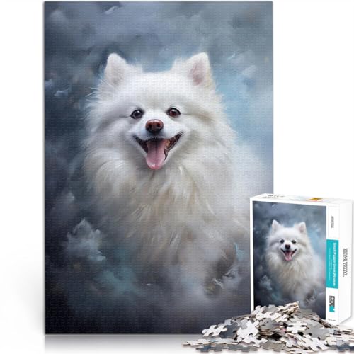1000-Teile-Puzzle für Teenager Trainieren Sie Ihr Gehirn und Ihre Hände Weißer Zwergspitz Verbessern Sie das Gedächtnis52x38cm von AITEXI