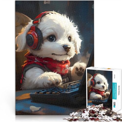 1000-Teile-Puzzle für Teenager für Lernspiel-Herausforderungsspielzeug Niedlicher Gaming-Welpe Lernspiel für Geburtstag, Weihnachten75x50cm von AITEXI