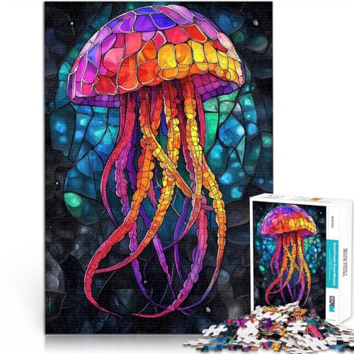 1000-Teile-Puzzle für Teenager für Lernspiel-Herausforderungsspielzeug Quallen aus Buntglas Lernspiel für Geburtstag, Weihnachten38x26cm 1000-Teile-Puzzle für Teenager für Lernspiel-Herausforderungsspielzeug Quallen aus Buntglas Lernspiel für Geburtstag, Weihnachten38x26cm von AITEXI