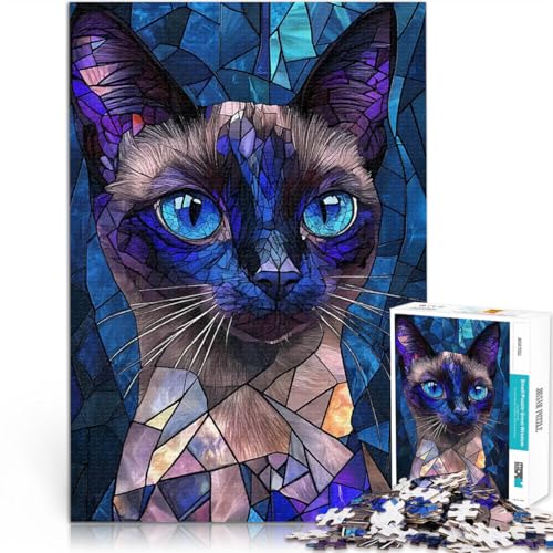 1000-Teile-Puzzle für Teenager lustige Spiele für die ganze Familie Buntglaskatze Lernspiel für Geburtstag, Weihnachten70x100cm 1000-Teile-Puzzle für Teenager lustige Spiele für die ganze Familie Buntglaskatze Lernspiel für Geburtstag, Weihnachten70x100cm von AITEXI