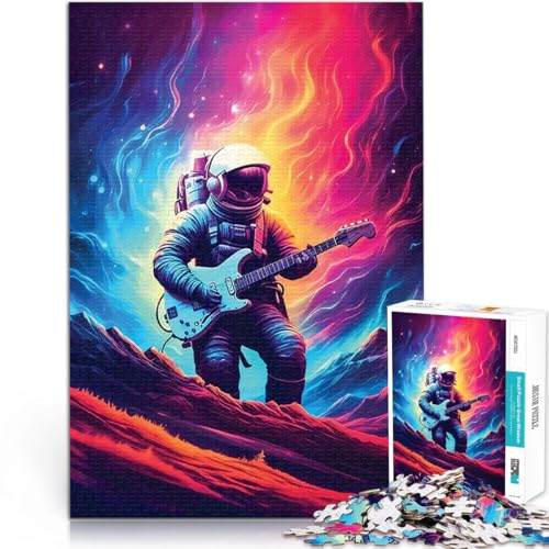 1000-Teile-Puzzle für Teenager pädagogische Herausforderung Bunte Gitarren-Pop-Art Geeignet für die Schreibtischdekoration38x26cm von AITEXI