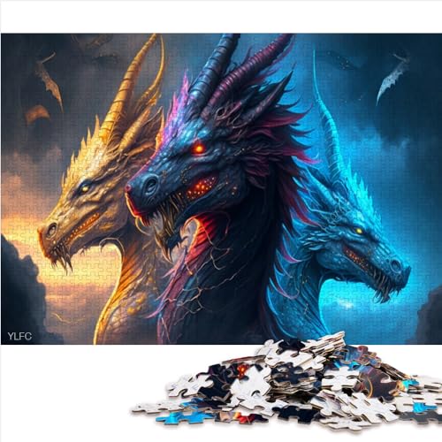 1000 Teile Puzzlespiel Brave Dragon Puzzles Spiele Holzpuzzle Teenager und Kinder Entspannungspuzzlespiele-Brain Teaser Puzzle 1000 Teile (50x75cm) von AITEXI