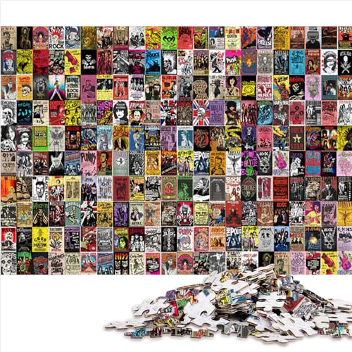 1000 Teile Vintage Collage Puzzle für Erwachsene - Lustiges Holz-Jigsaw-Spiel - Herausforderndes Geschenk (50x75cm) von AITEXI