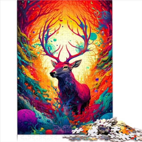 1000-Teiliges Hirsch-Familien-Puzzle - Geschenk Aus 100% Recyceltem Karton - Für Erwachsene Und Kinder Ab 12 Jahren - Entspannungs- Und Denksport-Puzzle (26 x 38 cm) von AITEXI