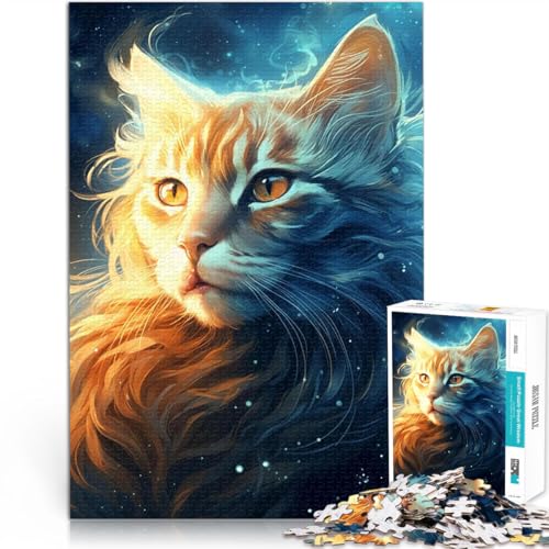 1000-teilige Puzzles für Erwachsene Anspruchsvolles Spiel und Familienspaß Kosmische Himmelskatze für Heimdekoration70x100cm von AITEXI