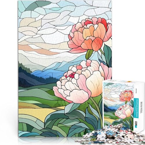 1000-teilige Puzzles für Erwachsene Anspruchsvolles Spiel und Familienspaß Pfingstrosen aus Buntglas Wanddekoration38x26cm 1000-teilige Puzzles für Erwachsene Anspruchsvolles Spiel und Familienspaß Pfingstrosen aus Buntglas Wanddekoration38x26cm von AITEXI
