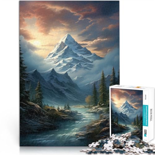 1000-teilige Puzzles für Erwachsene Anspruchsvolles Spiel und Familienspaß Winterberge einzigartiges Herausforderungsspiel75x50cm von AITEXI