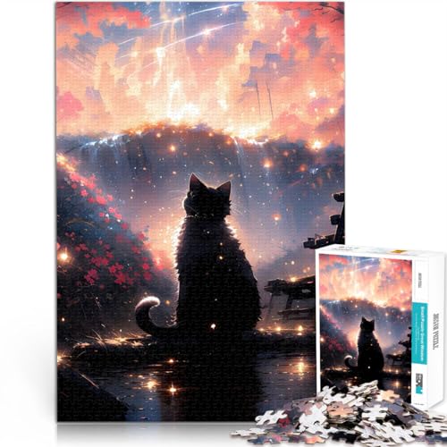 1000-teilige Puzzles für Erwachsene DIY-Spielzeug Verspielter Flauschiger Katzenanhänger Wunschliste mit dem Weihnachtsmann75x50cm von AITEXI