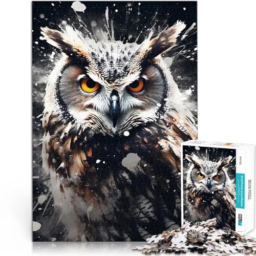 1000-teilige Puzzles für Erwachsene Dekomprimierendes intellektuelles Lernspielzeug Eule schwarz und weiß Perfekte Dekoration75x50cm 1000-teilige Puzzles für Erwachsene Dekomprimierendes intellektuelles Lernspielzeug Eule schwarz und weiß Perfekte Dekoration75x50cm von AITEXI