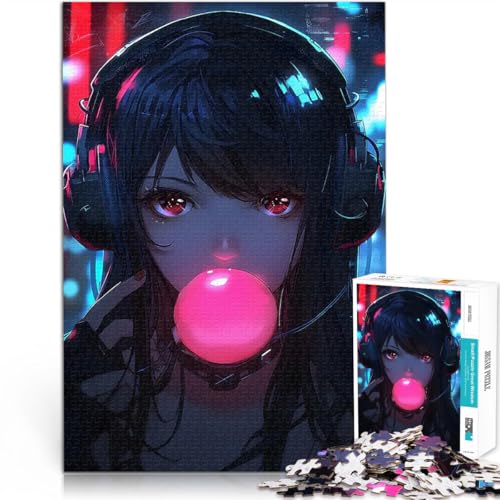 1000-teilige Puzzles für Erwachsene Denkspiel Anime-Mädchen mit Kopfhörern Kaugummi einzigartiges Herausforderungsspiel75x50cm 1000-teilige Puzzles für Erwachsene Denkspiel Anime-Mädchen mit Kopfhörern Kaugummi einzigartiges Herausforderungsspiel75x50cm von AITEXI