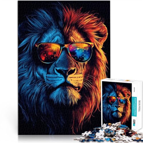 1000-teilige Puzzles für Erwachsene Denkspiel Cooler Löwe mit Sonnenbrille Lustige Aktivitäten für zu Hause, Geburtstagsgeschenk, Reisegeschenk,70x100cm 1000-teilige Puzzles für Erwachsene Denkspiel Cooler Löwe mit Sonnenbrille Lustige Aktivitäten für zu Hause, Geburtstagsgeschenk, Reisegeschenk,70x100cm von AITEXI