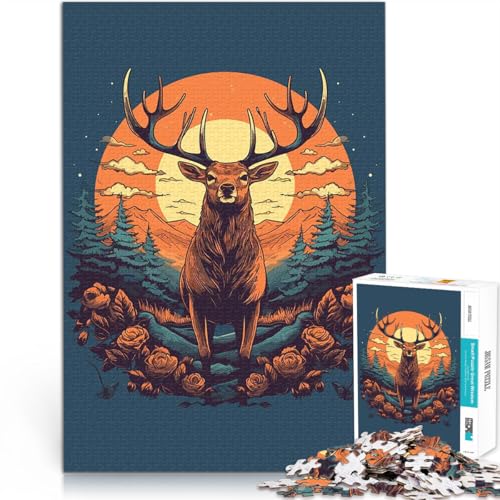 1000-teilige Puzzles für Erwachsene Denkspiel Hirsch realistischer Kunststil Jedes Stück ist einzigartig – Anspruchsvolles Familienspiel75x50cm 1000-teilige Puzzles für Erwachsene Denkspiel Hirsch realistischer Kunststil Jedes Stück ist einzigartig – Anspruchsvolles Familienspiel75x50cm von AITEXI