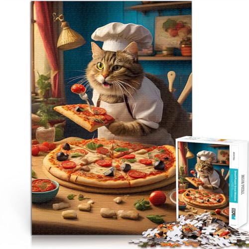 1000-teilige Puzzles für Erwachsene Denkspiel Lustige Katze isst Pizza mit vollständig ineinander greifenden, zufällig geformten Teilen52x38cm 1000-teilige Puzzles für Erwachsene Denkspiel Lustige Katze isst Pizza mit vollständig ineinander greifenden, zufällig geformten Teilen52x38cm von AITEXI