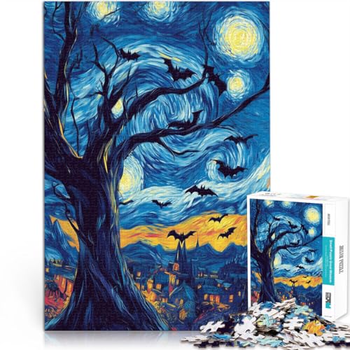 1000-teilige Puzzles für Erwachsene Denkspiel Sternennacht mit Fledermäusen Halloween einzigartiges Herausforderungsspiel75x50cm 1000-teilige Puzzles für Erwachsene Denkspiel Sternennacht mit Fledermäusen Halloween einzigartiges Herausforderungsspiel75x50cm von AITEXI
