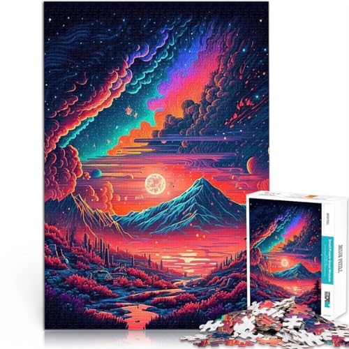 1000-teilige Puzzles für Erwachsene Familienspiel zum Stressabbau, schwierige Herausforderung Berg Galaxie Wohnkunstdekor70x100cm von AITEXI