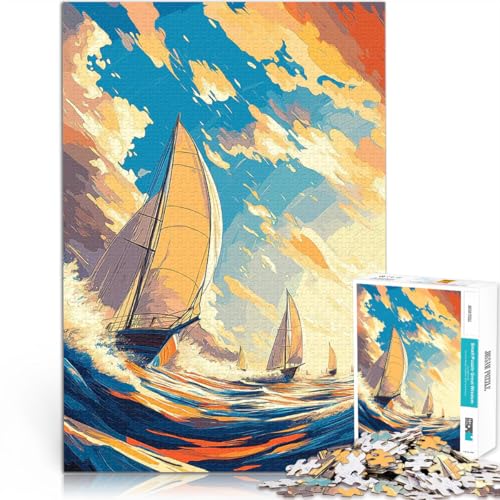 1000-teilige Puzzles für Erwachsene Familienspiel zum Stressabbau, schwierige Herausforderung Segeln bei Sonnenuntergang Tolles Geschenk für Spiele52x38cm 1000-teilige Puzzles für Erwachsene Familienspiel zum Stressabbau, schwierige Herausforderung Segeln bei Sonnenuntergang Tolles Geschenk für Spiele52x38cm von AITEXI